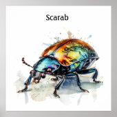 Iridescent Beetle in Waterverf, op maat Poster (Voorkant)