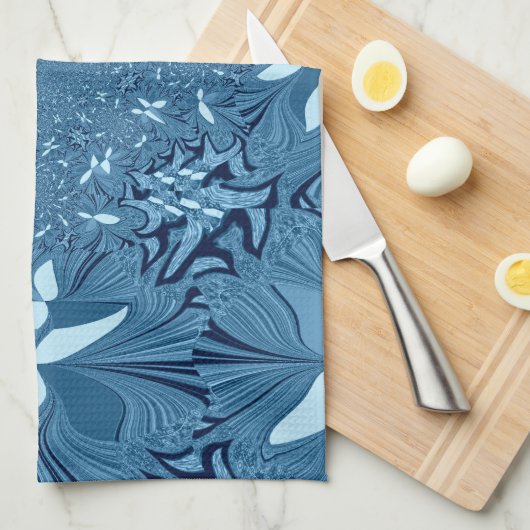 Iridescent blauw. theedoek (Quarter Fold)