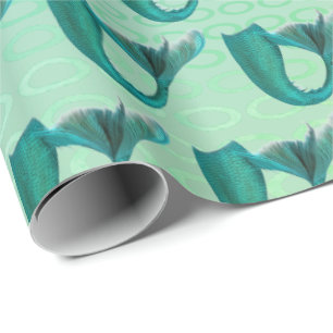 Iridescent Blauwgroen Mermaid Tails Pattern Cadeaupapier