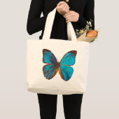 Iridescent Blue Butterfly Jumbo Tas (Voorkant (product))