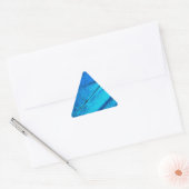 Iridescent Blue Butterfly Wing Driehoek Sticker (Envelop)