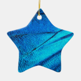 Iridescent Blue Butterfly Wing Keramisch Ornament