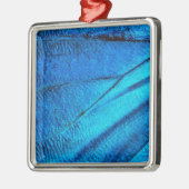 Iridescent Blue Butterfly Wing Metalen Ornament (Links)