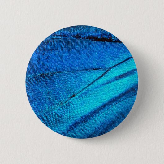 Iridescent Blue Butterfly Wing Ronde Button 5,7 Cm (Voorkant)