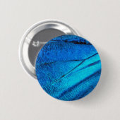 Iridescent Blue Butterfly Wing Ronde Button 5,7 Cm (Voorkant /achterkant)