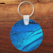 Iridescent Blue Butterfly Wing Sleutelhanger (Voorkant)