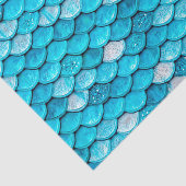 Iridescent Blue Glitter Shiny Mermaid Fish Scales Tissuepapier (Detail)
