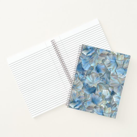 Iridescent Blue Petal Marbled Spiral Notitieboek (Binnen)