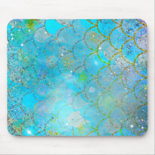  Iridescent Blue Shimmer Mermaid Scales Muismat