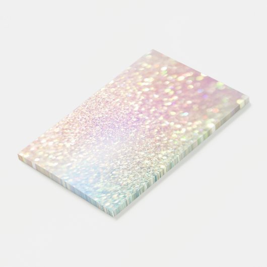  Iridescent Bokeh & Faux Glitter 1 Post-it® Notes (Schuin)