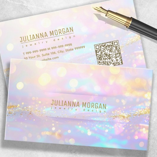 Iridescent Bokeh met Gouden Accent ID1147 Visitekaartje