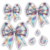 Iridescent Bows met Teardrops Sticker (Voorkant)