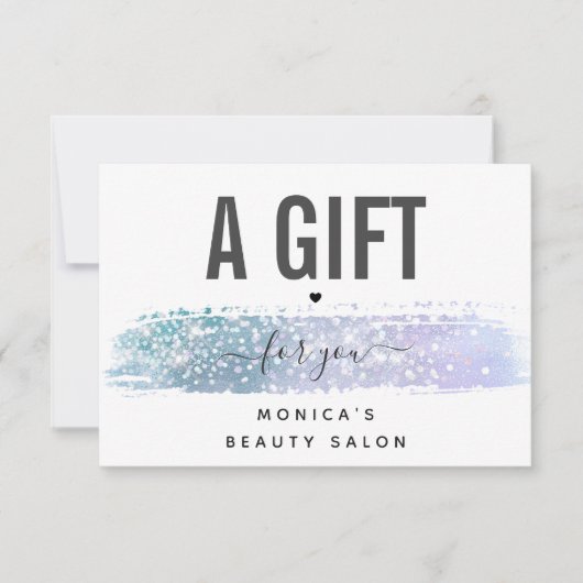 Iridescent Brush Stroke Modern Beauty Salon Spa (Voorkant)