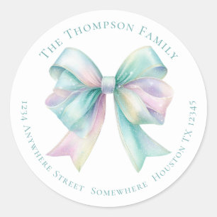 Iridescent Coquette Retournaam Adres Kerstmis Ronde Sticker