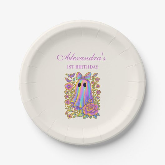 Iridescent Coquette Spooky ONE Halloween Papieren Bordje (Voorkant)