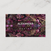 Iridescent Crystal Gemstenen, Fuchsia, Roze, Bronz Visitekaartje (Voorkant)