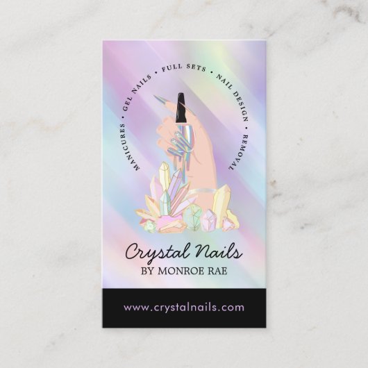 Iridescent Crystal Nail-technicus Beauty Salon Bu Visitekaartje (Voorkant)