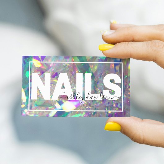 Iridescent Crystal | Nail-technicus Visitekaartje