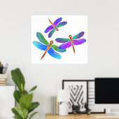 Iridescent Dive Bombing Dragonfings Poster (Thuiskantoor)