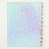 Iridescent Faux Holographic Glitter Monogram Planner (Achterkant)