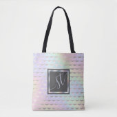 Iridescent Faux Holographic Pattern Monogram Draagtas (Voorkant)