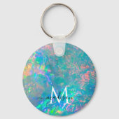 Iridescent Fire Opal Monogram Script Name Sleutelhanger (Voorkant)