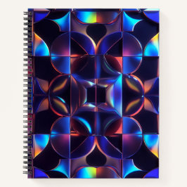 Iridescent Geometric Glow Spiral Notebook - Abstra Notitieboek