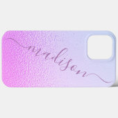 Iridescent Girly Pink Shimmer Persoonlijke naam Case-Mate iPhone Case (Achterkant (horizontaal))