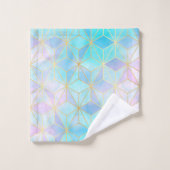 Iridescent Glass Geometric Patroon Bad Handdoek (Wasdoekje)