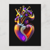 Iridescent Glass Heart Valentijn Briefkaart (Voorkant)