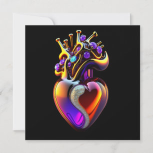 Iridescent Glazen Hart Valentijnskaart Kaart