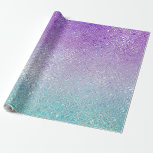 Iridescent glazen mint-groen en paars ombre cadeaupapier