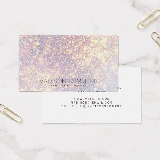 Iridescent Glitter Jewelry Display Kaarten Visitekaartje (Kantoor)