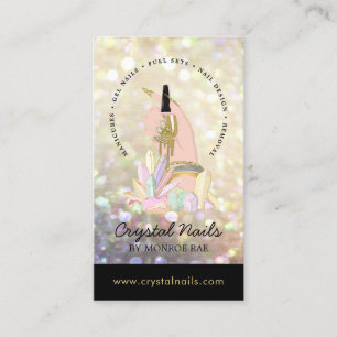 Iridescent Glitter Nail-technicus Salon Crystals  Visitekaartje