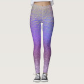  Iridescent Glitter Ombre Paars Leggings (Voorkant)
