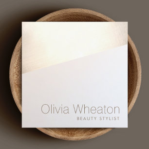 Iridescent Gold Geometric Salon Stylist Vierkante Visitekaartje