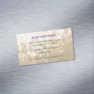 Iridescent Gold Paarse Glittery kledingboetiek Magnetisch Visitekaartje