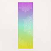 Iridescent Gradient Asymmetric Mandala & Initials Yogamat (Voorkant)