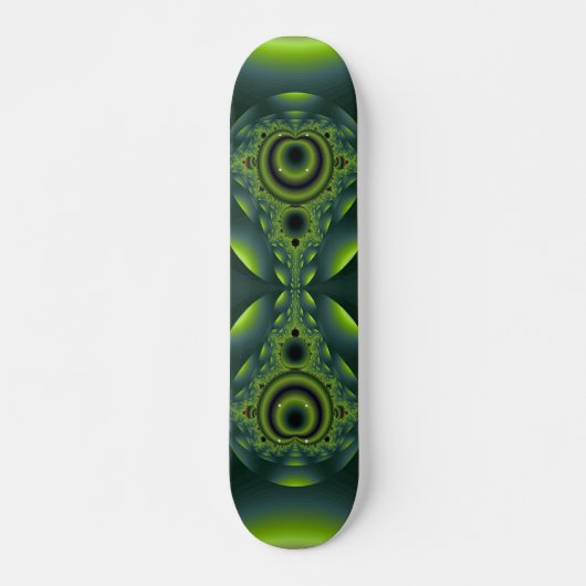 Iridescent Green Fractal Skateboard Deck (Devant)