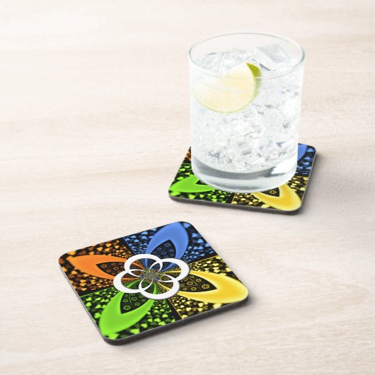 Iridescent Hearts Seamless Polka Dot Abstracte kun Drankjes Onderzetter (Rechterzijde)