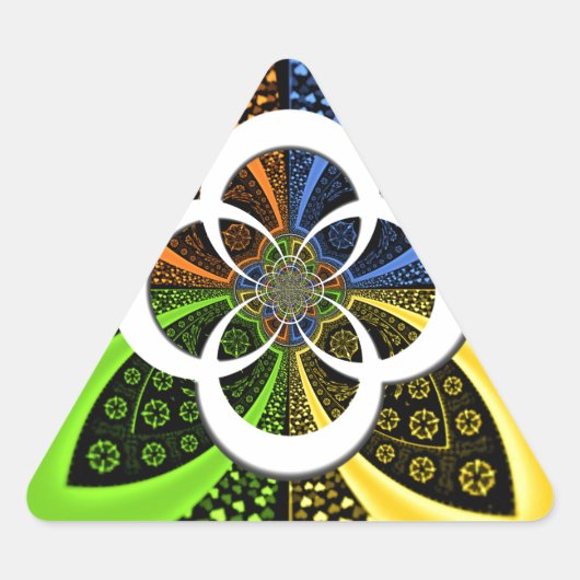 Iridescent Hearts Seamless Polka Dot Abstracte kun Driehoek Sticker (Voorkant)