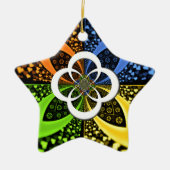 Iridescent Hearts Seamless Polka Dot Abstracte kun Keramisch Ornament (Voorkant)