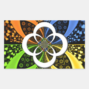 Iridescent Hearts Seamless Polka Dot Abstracte kun Rechthoekige Sticker