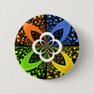 Iridescent Hearts Seamless Polka Dot Abstracte kun Ronde Button 5,7 Cm