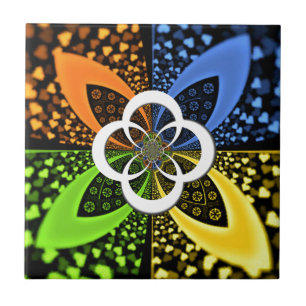 Iridescent Hearts Seamless Polka Dot Abstracte kun Tegeltje