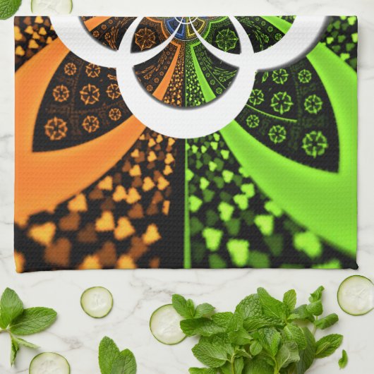 Iridescent Hearts Seamless Polka Dot Abstracte kun Theedoek (Gevouwen)