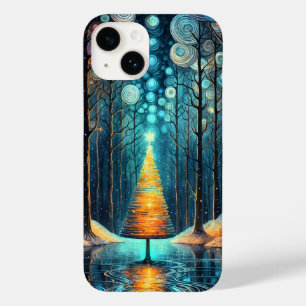 Iridescent Holiday Dream 🎄 Gloeiende kerstboom Case-Mate iPhone 14 Hoesje