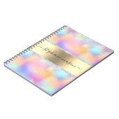 Iridescent holografisch glitter diamant goud moder notitieboek (Linkerzijde)