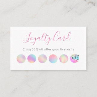 Iridescent Holographic Design Loyalty-kaart Klantenkaartje