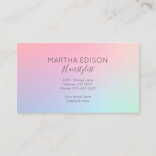 Iridescent Holographic Design Loyalty-kaart Klantenkaartje (Achterkant)